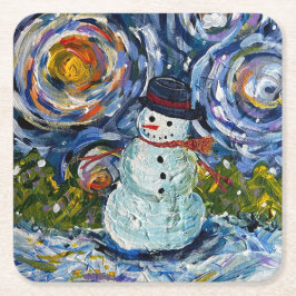 Sneeuwman onderzetters set