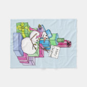 Sneeuwman ontspant op cadeaus fleece deken (Voorkant (Horizontaal))
