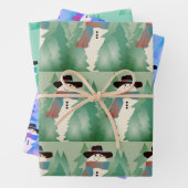 Sneeuwman ontworpen Patterned Inpakpapier Vel (In situ)