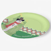 Sneeuwman ontworpen vakantie papieren bordje (Gekanteld)