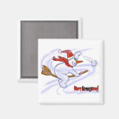 Sneeuwman op bezem magneet (Voorkant / Achterkant)