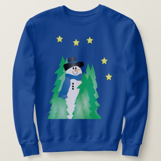 Sneeuwman op blauw trui (Design voorkant)