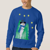 Sneeuwman op blauw trui (Voorkant)