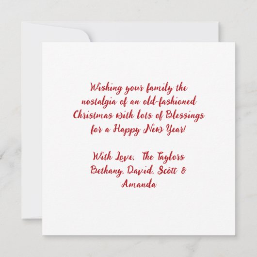 Sneeuwman op een  Boerderij Kaart (Achterkant)