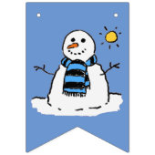 Sneeuwman op een zonnige winterdag Kerstmis Vlaggetjes (Derde vlag)