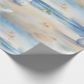 Sneeuwman op het strand inpakpapier (Hoek)