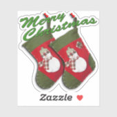 Sneeuwman op Kerstmis Stocking Custom Cut Sticker (Vel)
