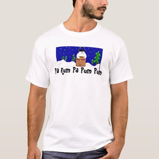 Sneeuwman op trommel t-shirt (Voorkant)