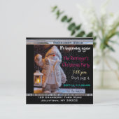 Sneeuwman op zoek naar jou op kerstavond kaart (Staand voorkant)