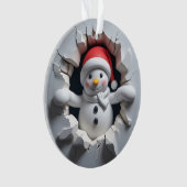 Sneeuwman Ornament Achter Kerstontwerp (voorkant)