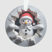 Sneeuwman Ornament Achter Kerstontwerp (voorkant)