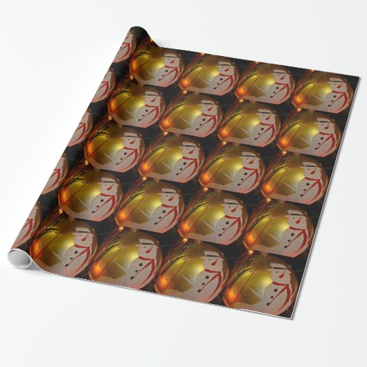 Sneeuwman Ornament met Vorst Cadeaupapier (Uitgerold)