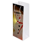 Sneeuwman Ornament met Vorst Wijn Cadeautas (Achterkant Gekanteld)