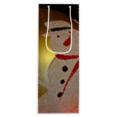 Sneeuwman Ornament met Vorst Wijn Cadeautas (Voorkant)