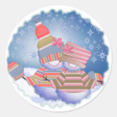 Sneeuwman Paar Sticker (Voorkant)