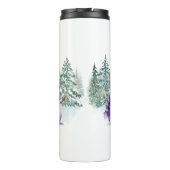 Sneeuwman Paarse Kerst Wortel Neus Sjaal Winter Thermosbeker (Achterkant)