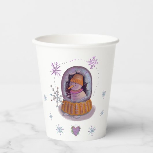 sneeuwman papieren bekers (Voorkant)