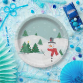 Sneeuwman papieren bord (Feest)