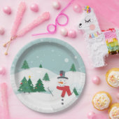 Sneeuwman papieren bord (Feest)
