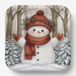 Sneeuwman Papieren Bordje