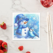 Sneeuwman papieren servet (Insitu)