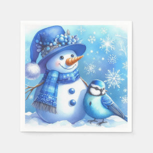 Sneeuwman papieren servet
