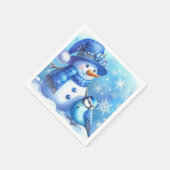Sneeuwman papieren servet (Hoek)