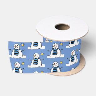 Sneeuwman Patroon Ontwerp Satijnen Lint