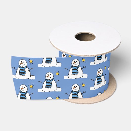 Sneeuwman Patroon Ontwerp Satijnen Lint (Spoel)