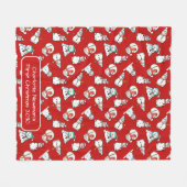 Sneeuwman patroon rood en wit kerstnaam fleece deken (Voorkant (Horizontaal))