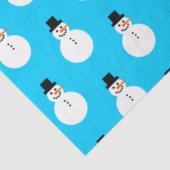 Sneeuwman Patroon Winter Kerstvakantie Sky Blue Tissuepapier (Detail)
