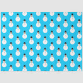 Sneeuwman Patroon Winter Kerstvakantie Sky Blue Tissuepapier (Voorkant)