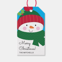 Sneeuwman Persoonlijk Cadeaulabel