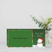 Sneeuwman Photocard Feestdagenkaart (Staand voorkant)