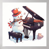 Sneeuwman Piano spelen Poster (Voorkant)