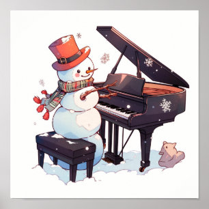 Sneeuwman Piano spelen Poster