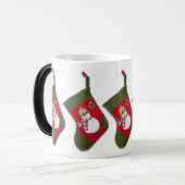 Sneeuwman Plaid Sjaal Hangende Kerstmis Kous Magische Mok (Voorkant links)