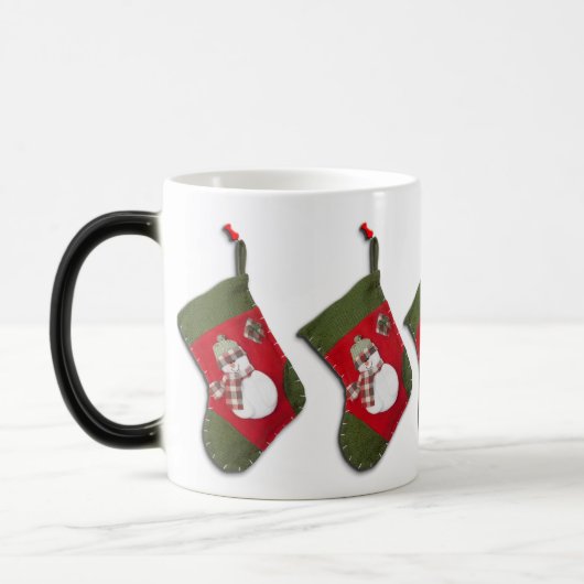 Sneeuwman Plaid Sjaal Hangende Kerstmis Kous Magische Mok (Links)