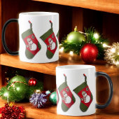 Sneeuwman Plaid Sjaal Hangende Kerstmis Kous Magische Mok