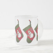 Sneeuwman Plaid Sjaal Kerstkous Matglas Koffiemok (Voorkant rechts)