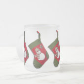 Sneeuwman Plaid Sjaal Kerstkous Matglas Koffiemok (Voorkant links)