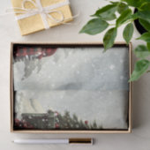 Sneeuwman Plaid Truck Waterverf Winterkerst Tissuepapier (Geschenk)