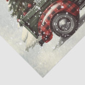 Sneeuwman Plaid Truck Waterverf Winterkerst Tissuepapier (Detail)