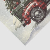 Sneeuwman Plaid Truck Waterverf Winterkerst Tissuepapier (Detail)