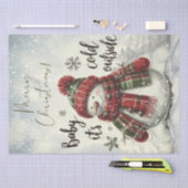Sneeuwman Plaid Winter Christmas Tissue Paper Tissuepapier (Craft)