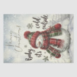 Sneeuwman Plaid Winter Christmas Tissue Paper Tissuepapier<br><div class="desc">Sneeuwman Plaid Winter Christmas</div>