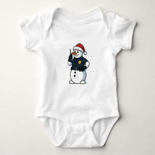 Sneeuwman Politieagent Kerstmis 2026 Vakantie Wet Romper