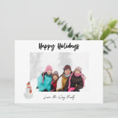 Sneeuwman Prettig Kerst Foto (Staand voorkant)