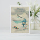 Sneeuwman - Prettig kerstfeest Kaart (Staand voorkant)
