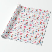 Sneeuwman Prettig kerstfeest Patroon Cadeaupapier (Uitgerold)